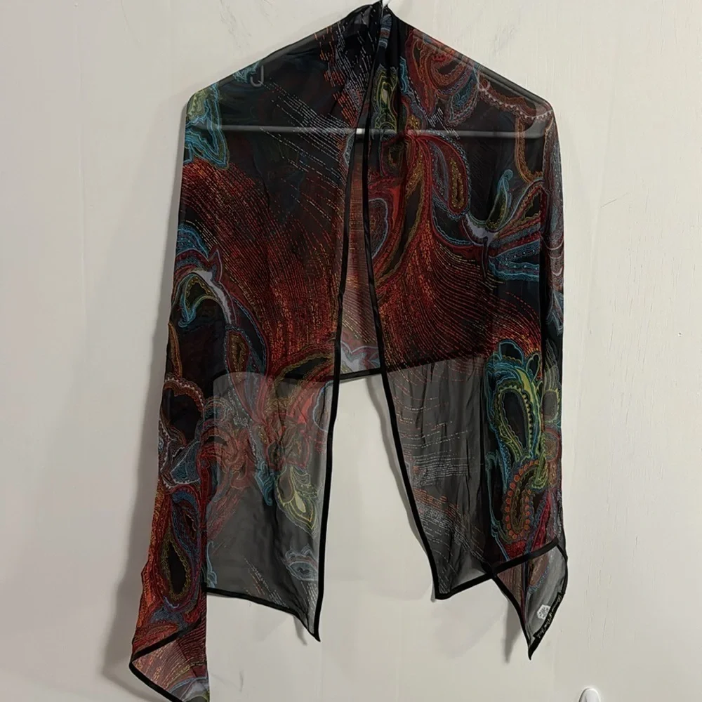 Bernie of New York 100% silk scarf, colorful, great condition